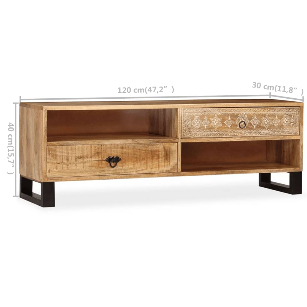 TV Cabinet Solid Mango Wood 120x30x40 cm