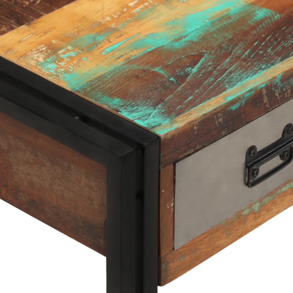244941 vidaXL Coffee Table with 3 Drawers Solid Reclaimed Wood 100x50x35 cm