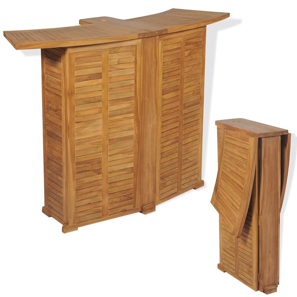 43804 vidaXL Folding Bar Table 155x53x105 cm Solid Teak Wood