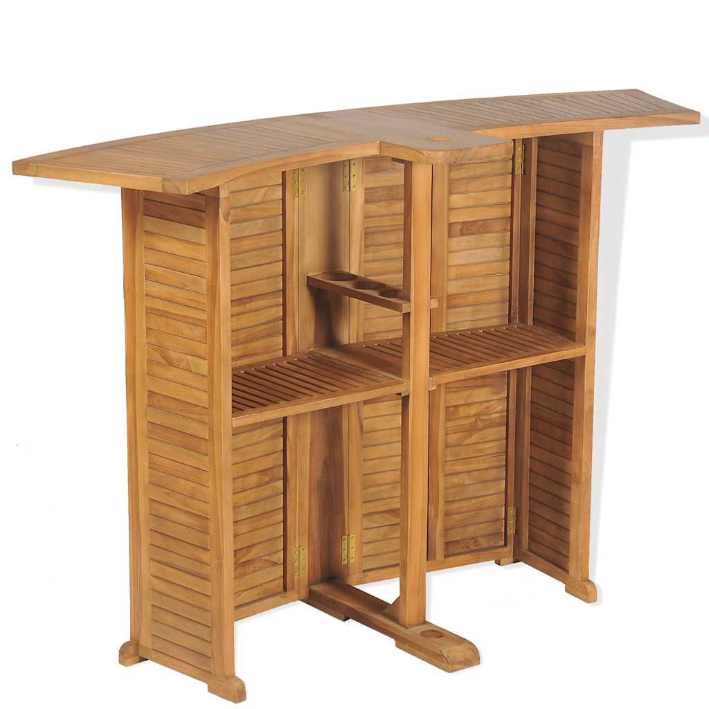 43804 vidaXL Folding Bar Table 155x53x105 cm Solid Teak Wood