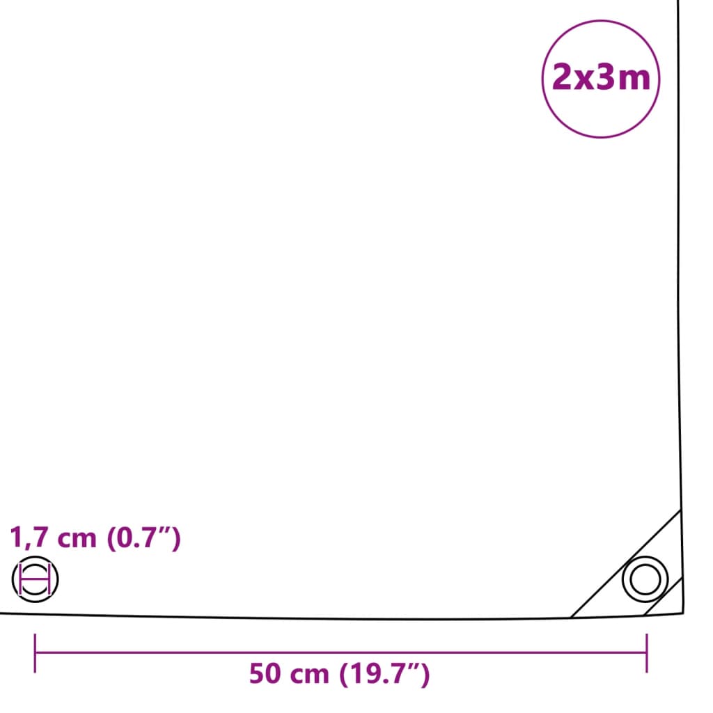 vidaXL Tarpaulin 650 g/m² 2x3 m Grey