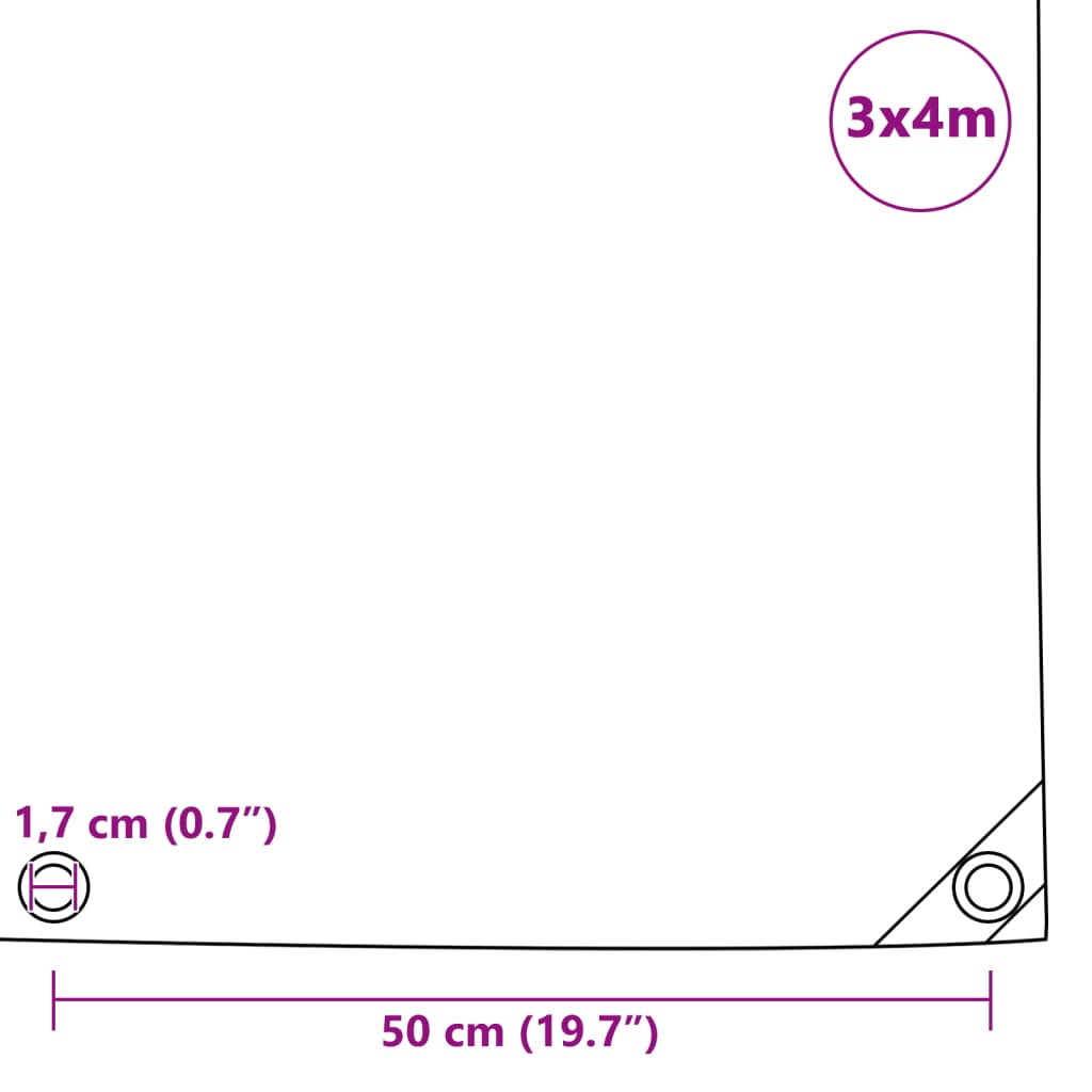 vidaXL Tarpaulin 650 g/m² 3x4 m Blue