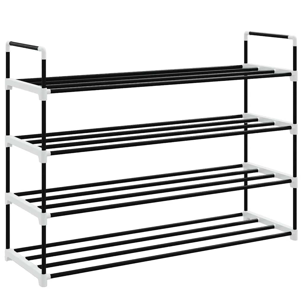 Shoe Rack | Black | Metal and Plastic | Medium | Shoe Rack | Rectangular