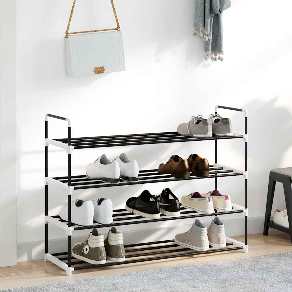 Shoe Rack | Black | Metal and Plastic | Medium | Shoe Rack | Rectangular