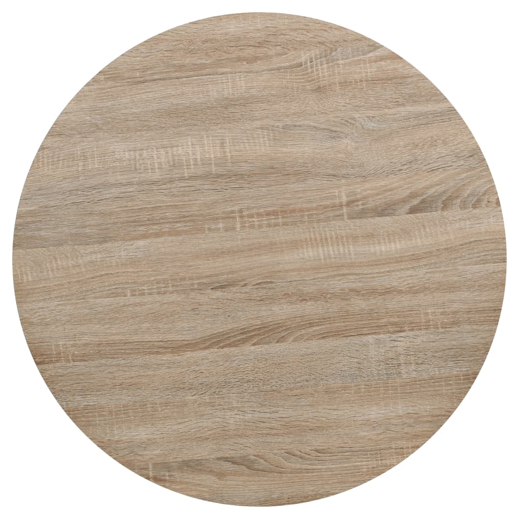 vidaXL Bistro Table MDF and Steel Round 80x75 cm Oak Colour