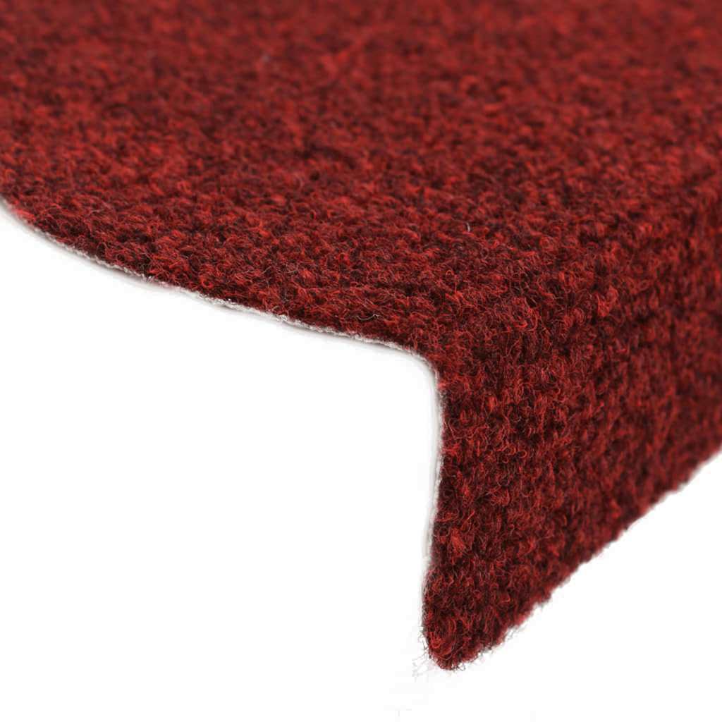 Stair Mats Self-adhesive 15 pcs 56x17x3 cm Bordeaux Red