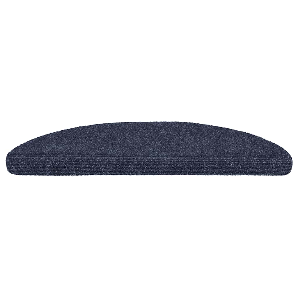 Stair Mats Self-adhesive 15 pcs 56x17x3 cm Blue Half Round