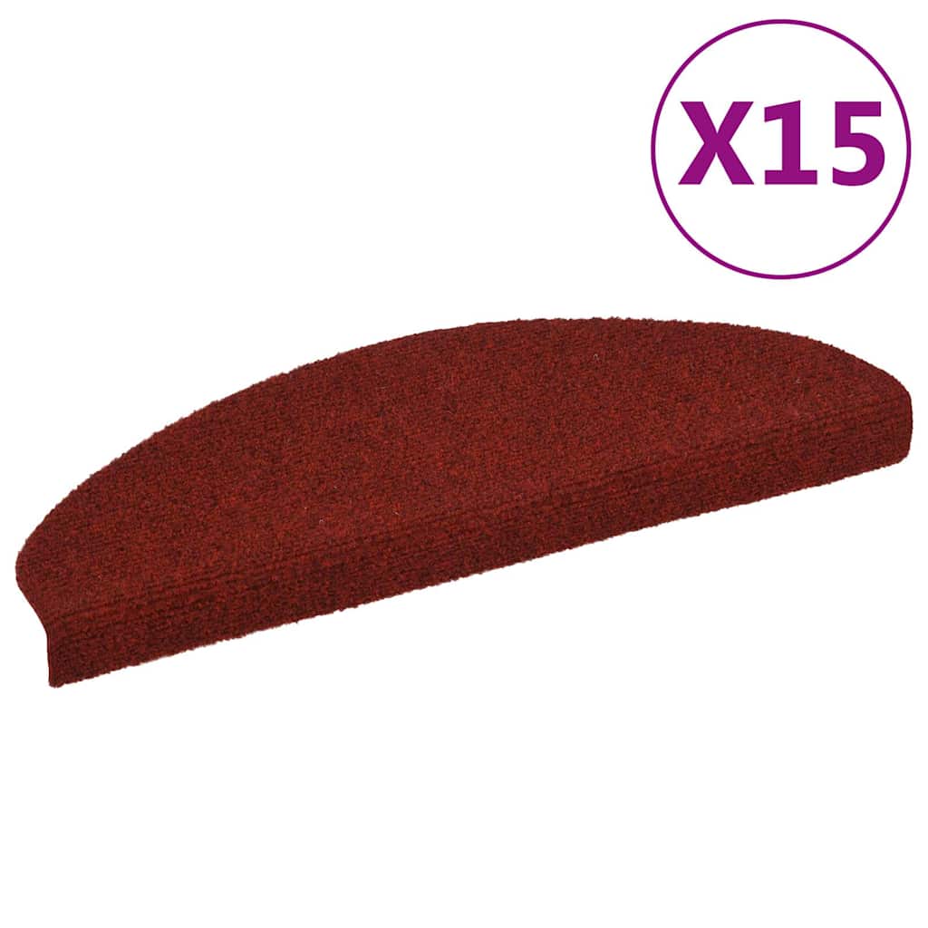 Stair Mats Self-adhesive 15 pcs 65x21x4 cm Bordeaux Red