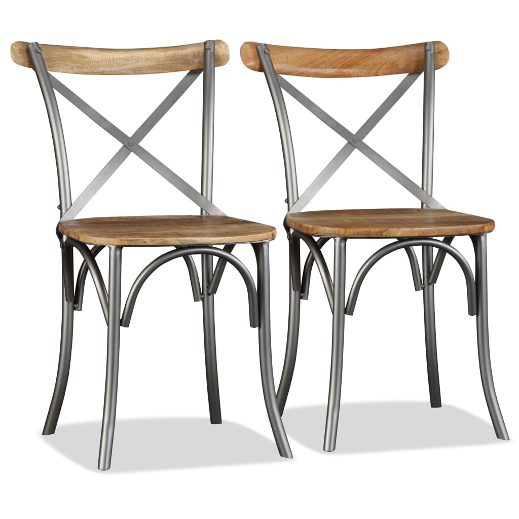 Dining Chair | Set of 4 | Brown and Silver