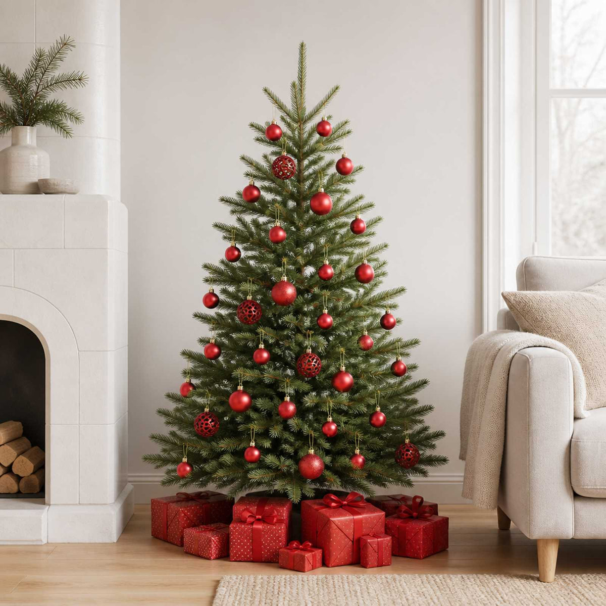 245710 vidaXL 100 Piece Christmas Ball Set 3/4/6 cm Red