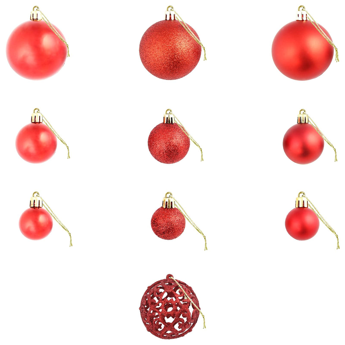 245710 vidaXL 100 Piece Christmas Ball Set 3/4/6 cm Red