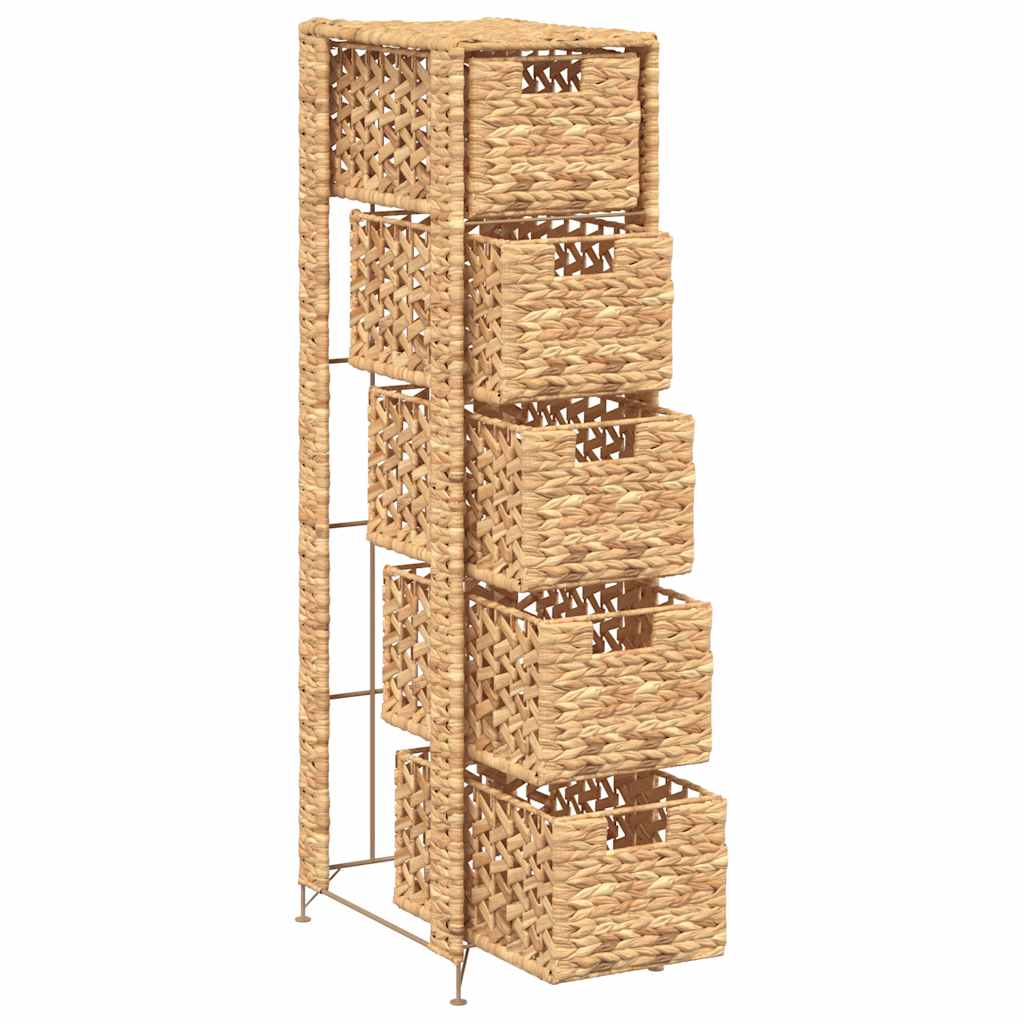 Storage Unit | Brown | Water hyacinth, Metal | Compact | Storage Unit