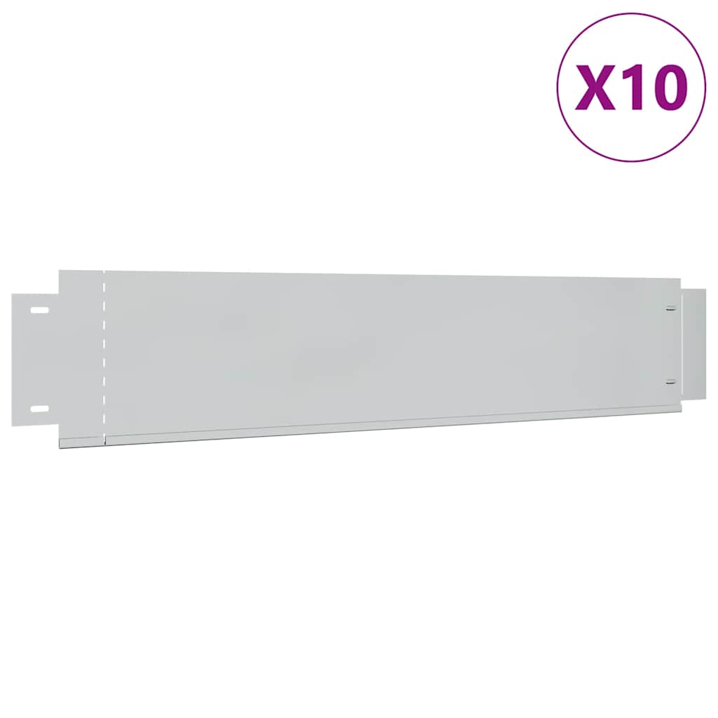274902 vidaXL Lawn Fence 10 pcs Galvanised Steel 100x20 cm (2x142668)