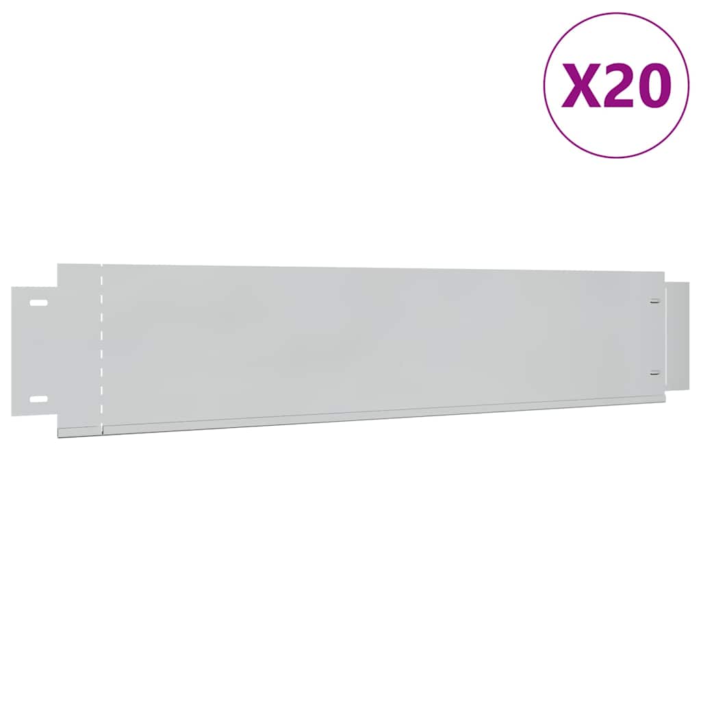 274904 vidaXL Lawn Fence 20 pcs Galvanised Steel 100x20 cm (4x142668)