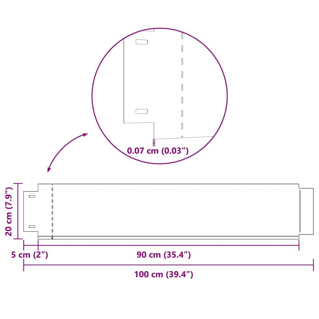 274904 vidaXL Lawn Fence 20 pcs Galvanised Steel 100x20 cm (4x142668)
