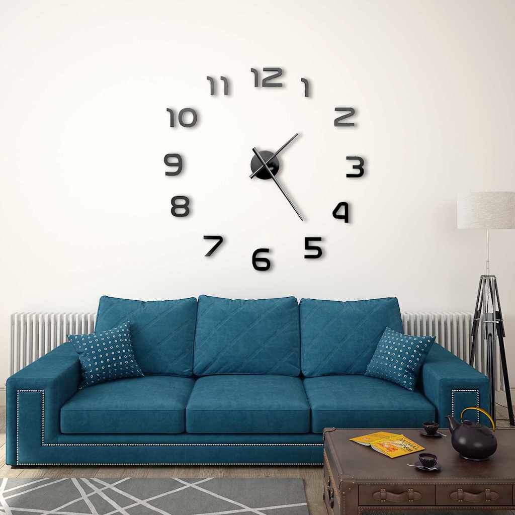 3d Wall Clock | High gloss black | EVA (ethylene-vinyl acetate) | XXL