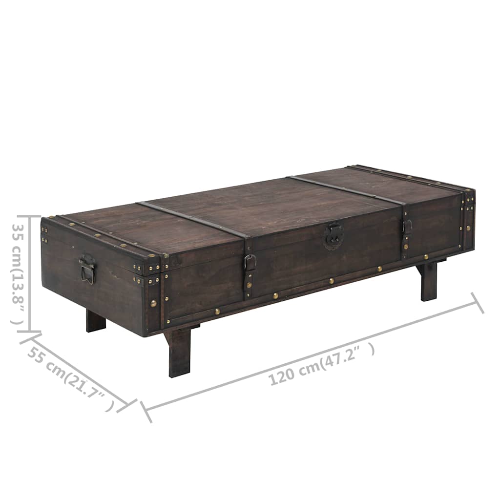 245802 vidaXL Coffee Table Plywood Vintage Style 120x55x35 cm