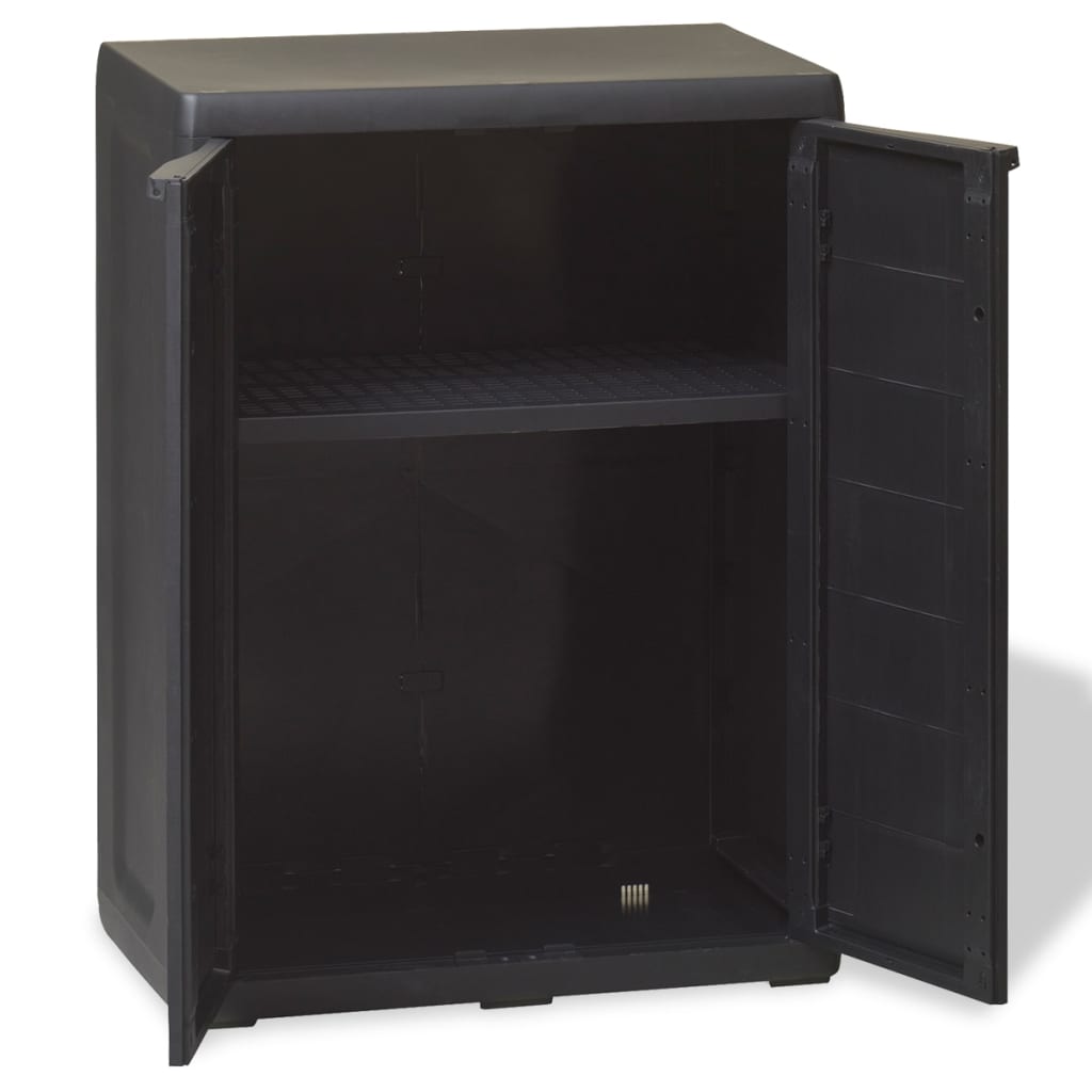 vidaXL Garden Storage Cabinet with 1 Shelf Black