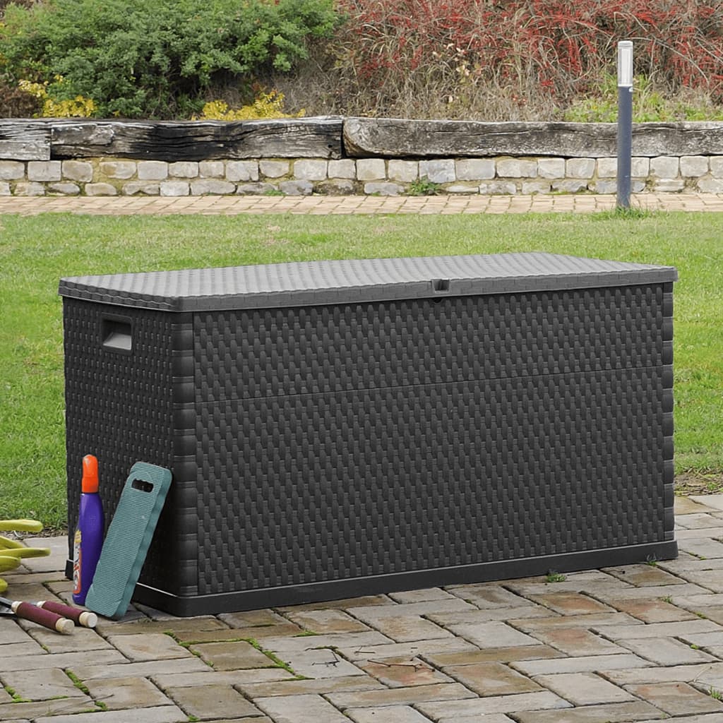 vidaXL Garden Storage Box Anthracite 120x56x63 cm PP Rattan