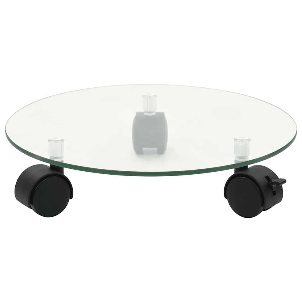 245691 vidaXL Plant Rollers 2 pcs Tempered Glass 28 cm Round