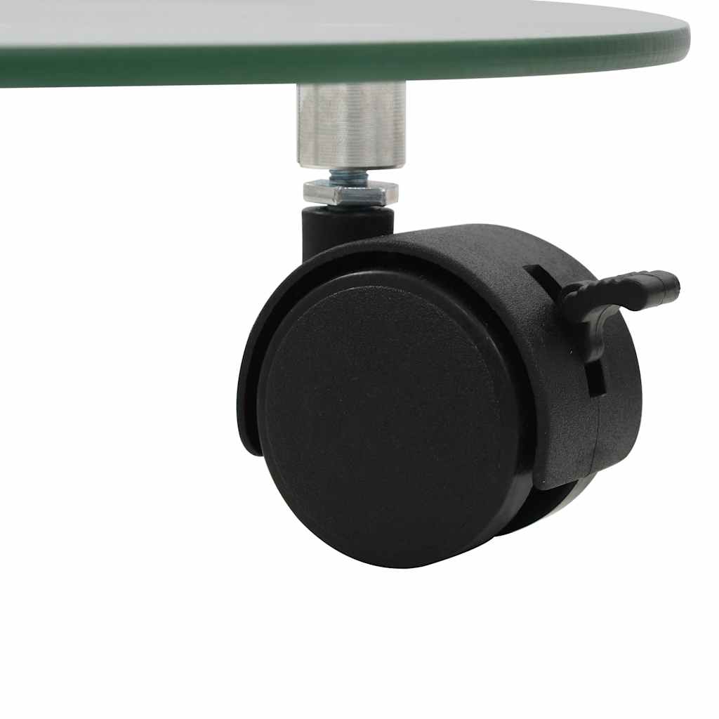 245691 vidaXL Plant Rollers 2 pcs Tempered Glass 28 cm Round