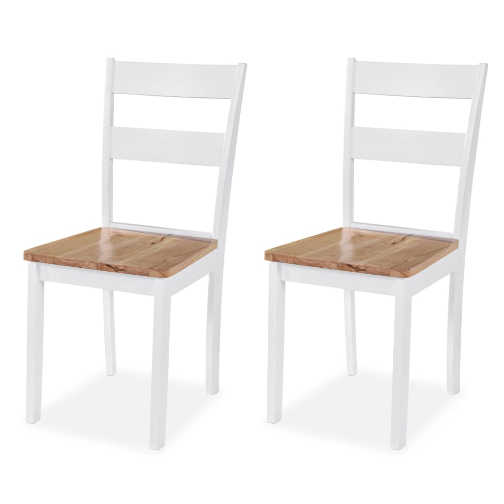 vidaXL Dining Set 3 Pieces MDF and Rubberwood White