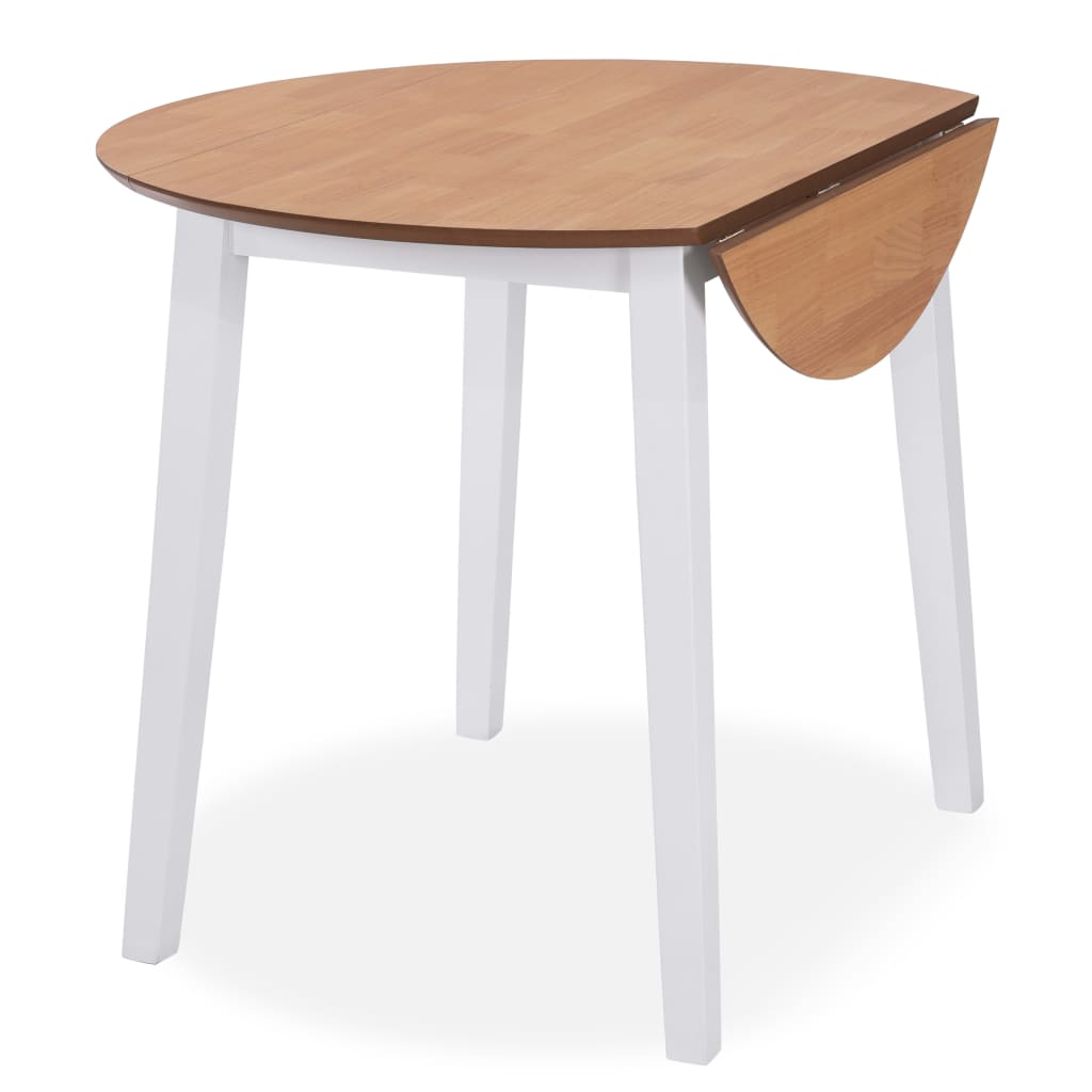 vidaXL Dining Set 3 Pieces MDF and Rubberwood White