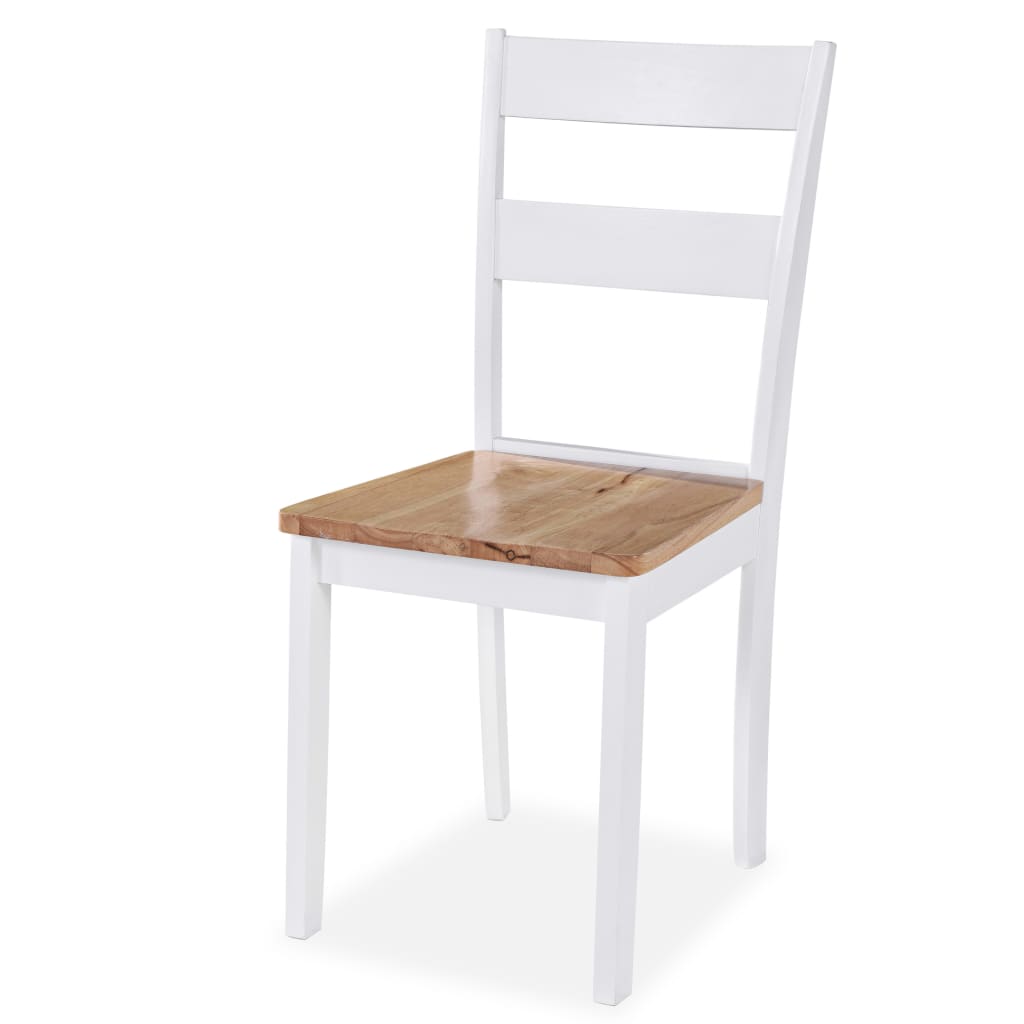 vidaXL Dining Set 3 Pieces MDF and Rubberwood White