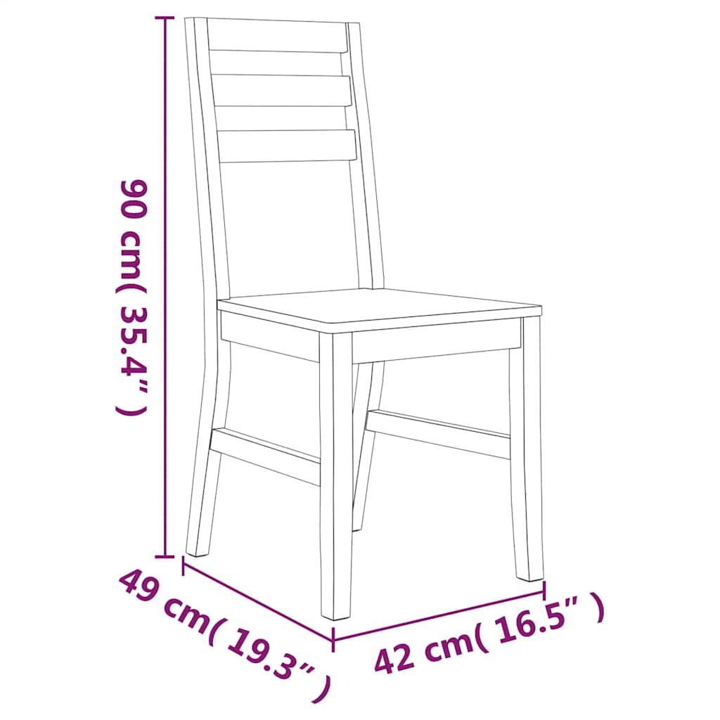 Dining Chairs 4 pcs Solid Acacia Wood