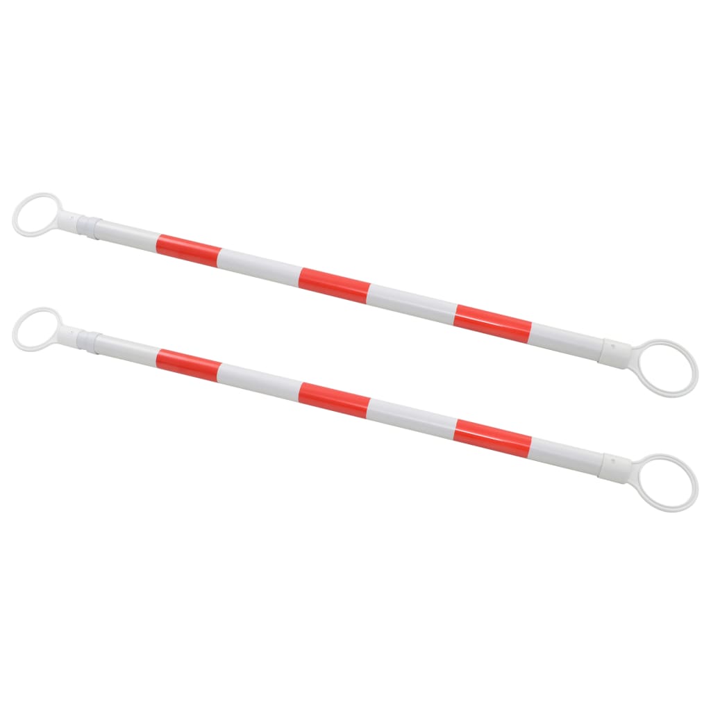 vidaXL Retractable Traffic Cone Bars 2 pcs Plastic 116-197 cm