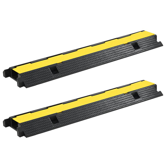 vidaXL Cable Protector Ramps 2 pcs 1 Channel Rubber 100 cm