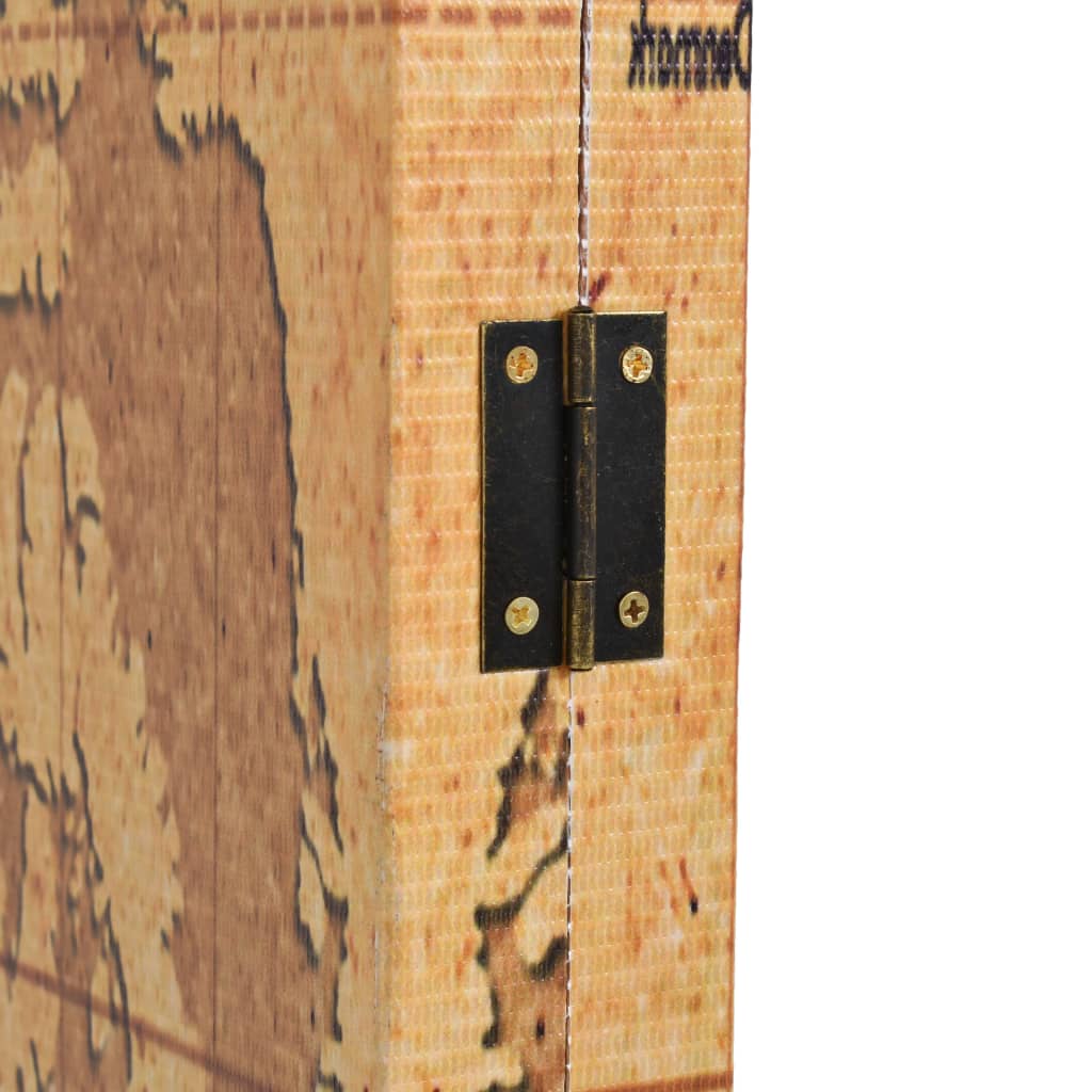 Folding Room Divider 120x170 cm World Map Yellow