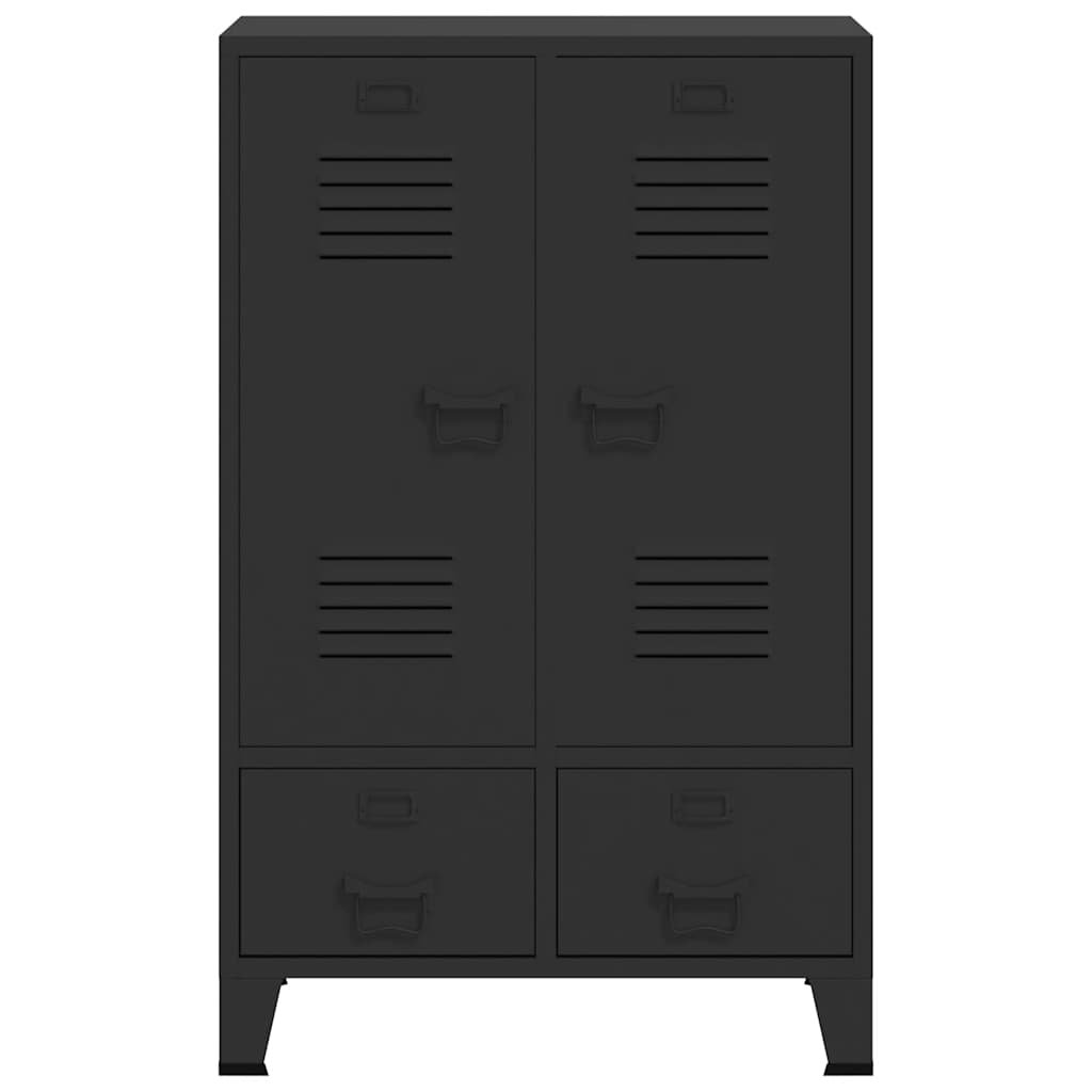 245960 vidaXL Wardrobe Metal Industrial Style 67x35x107 cm Black