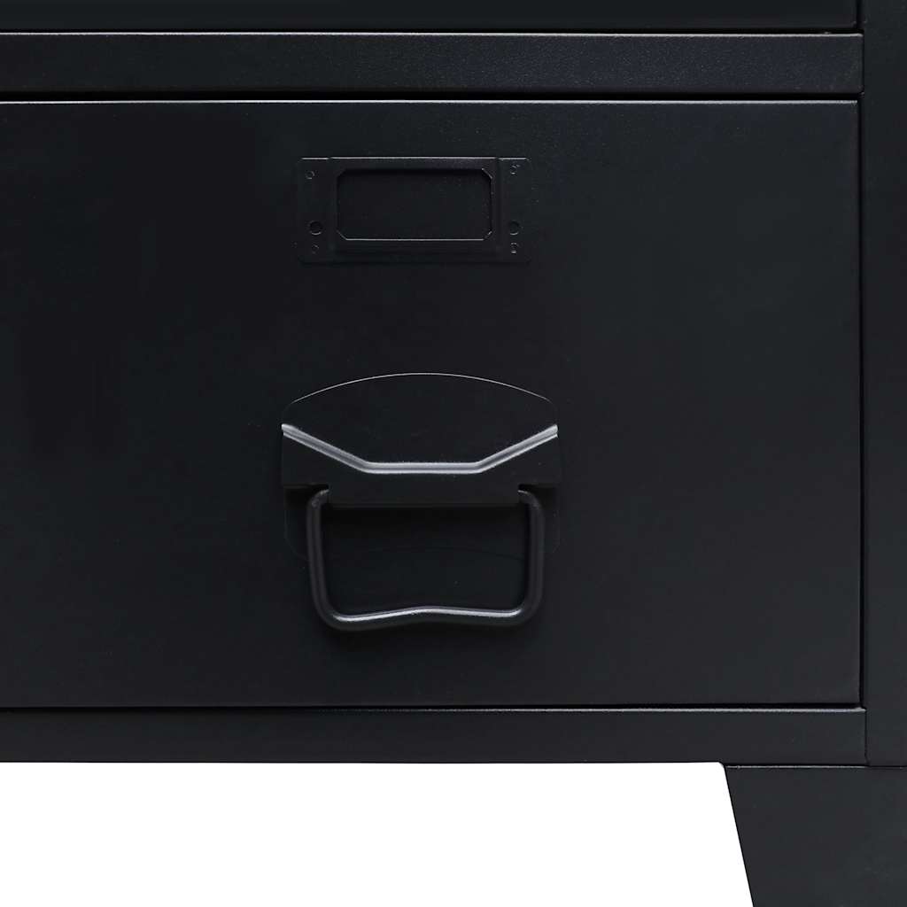 245960 vidaXL Wardrobe Metal Industrial Style 67x35x107 cm Black
