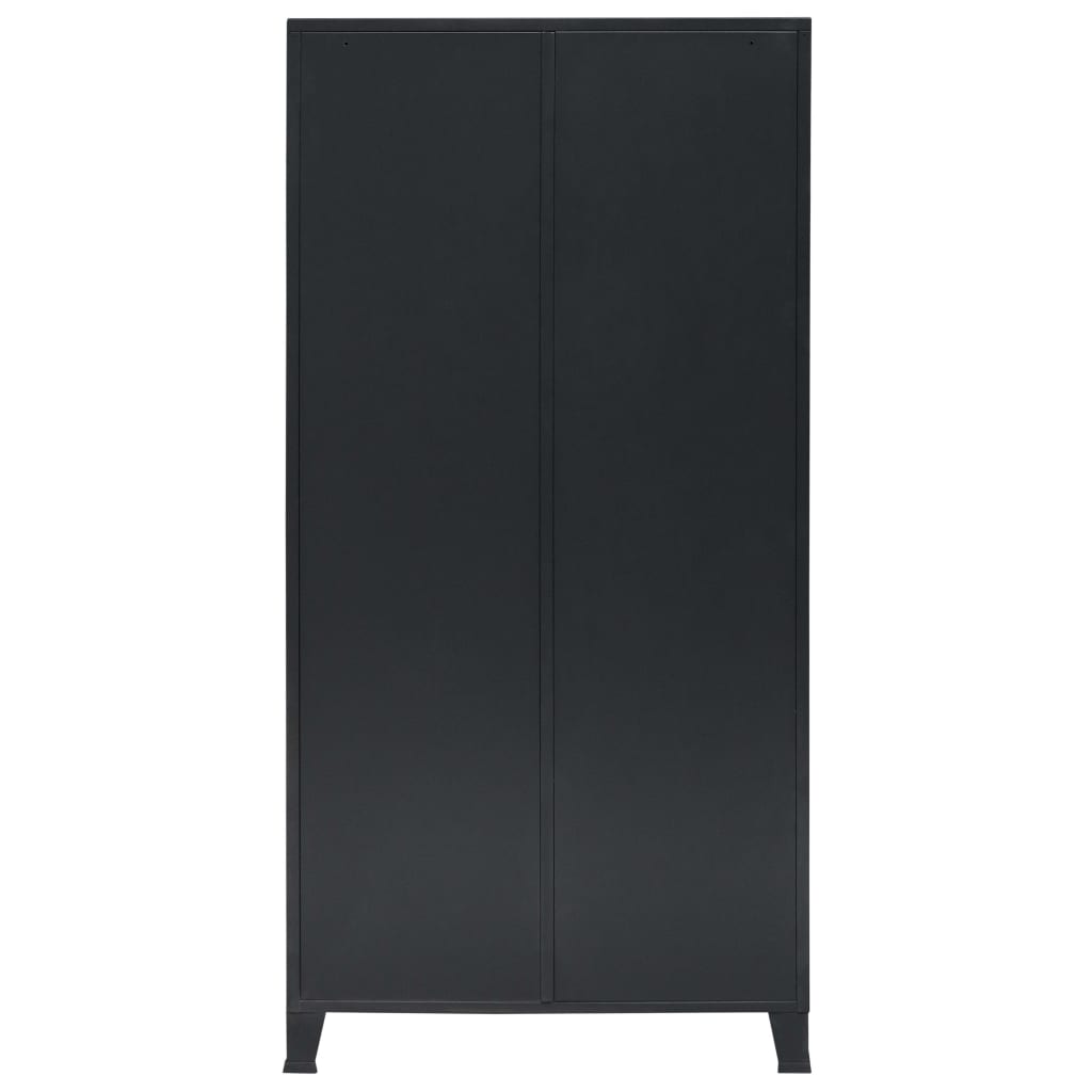 vidaXL Wardrobe Metal Industrial Style 90x40x180 cm Black