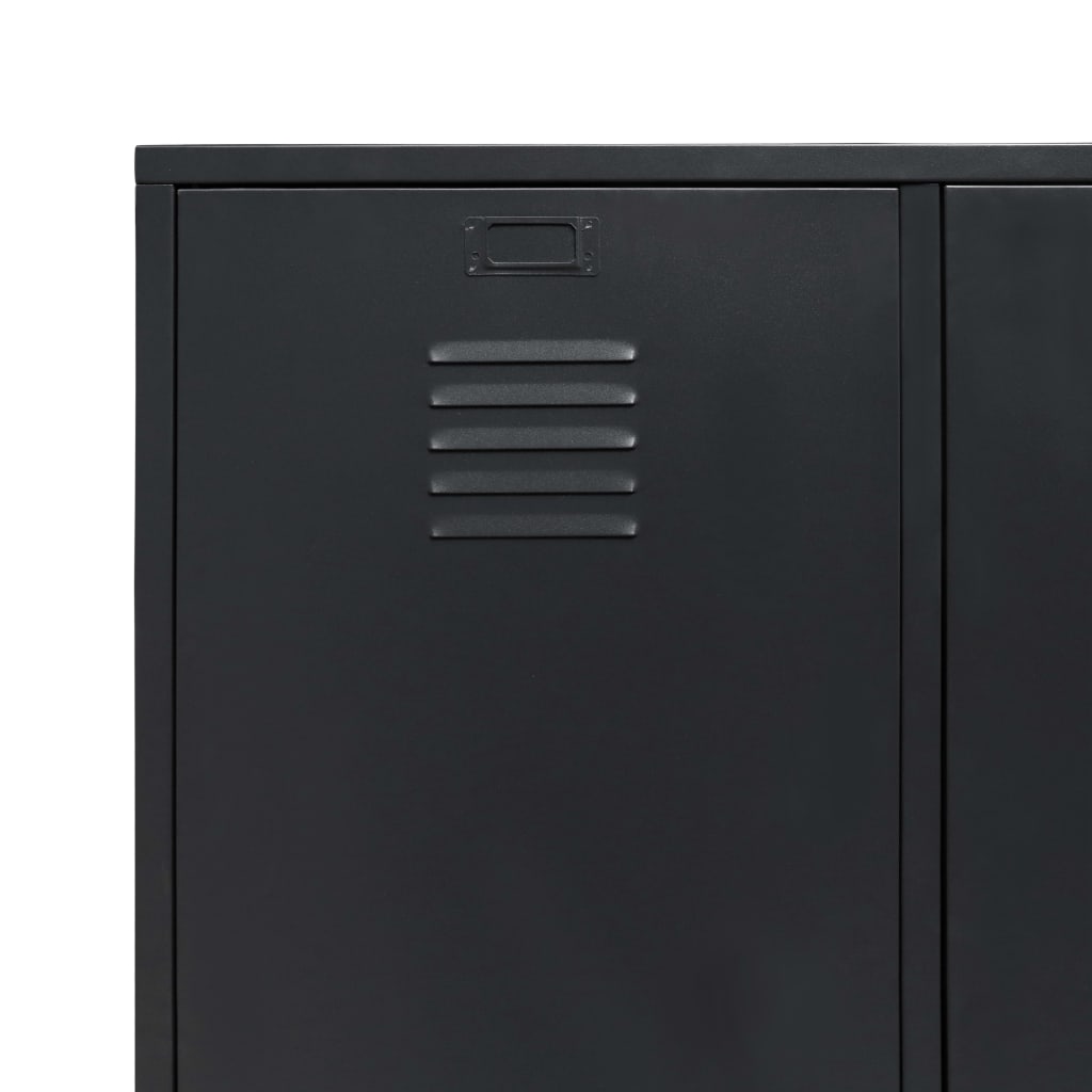 vidaXL Wardrobe Metal Industrial Style 90x40x180 cm Black