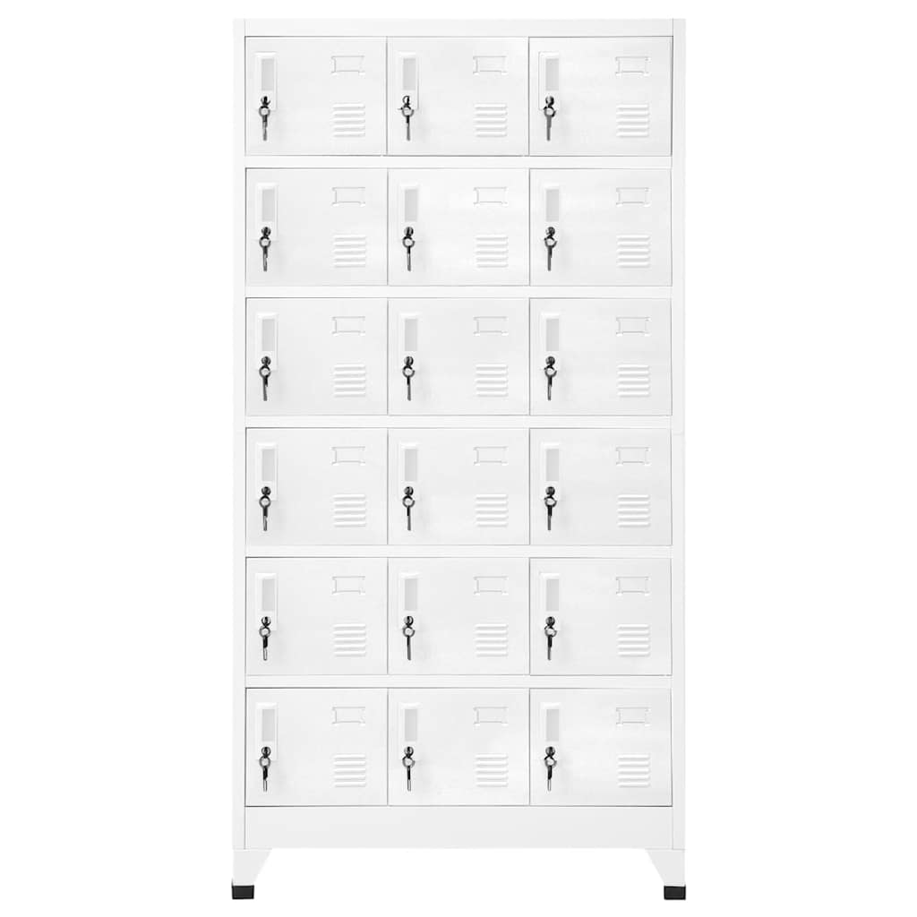 Locker Cabinet with 18 Compartments Metal 90x40x180 cm