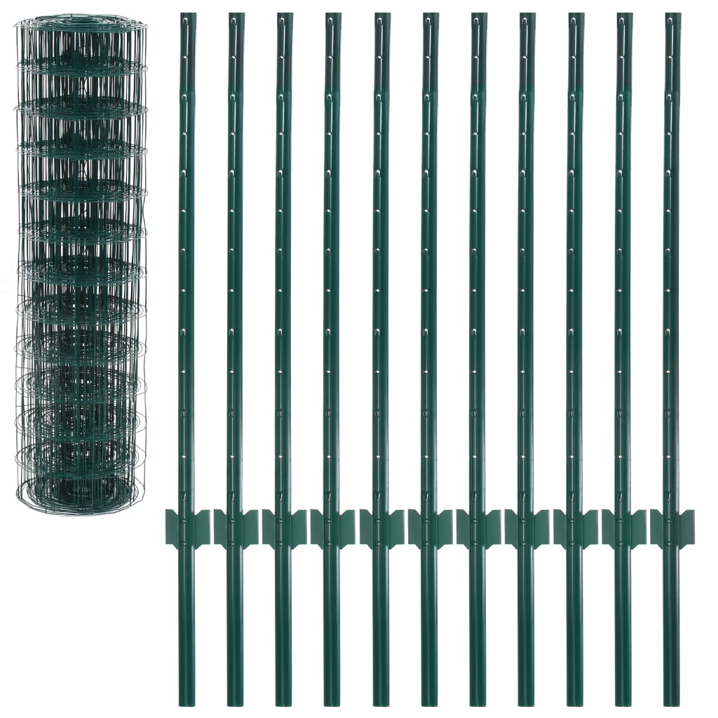 vidaXL Euro Fence Steel 20x1 m Green