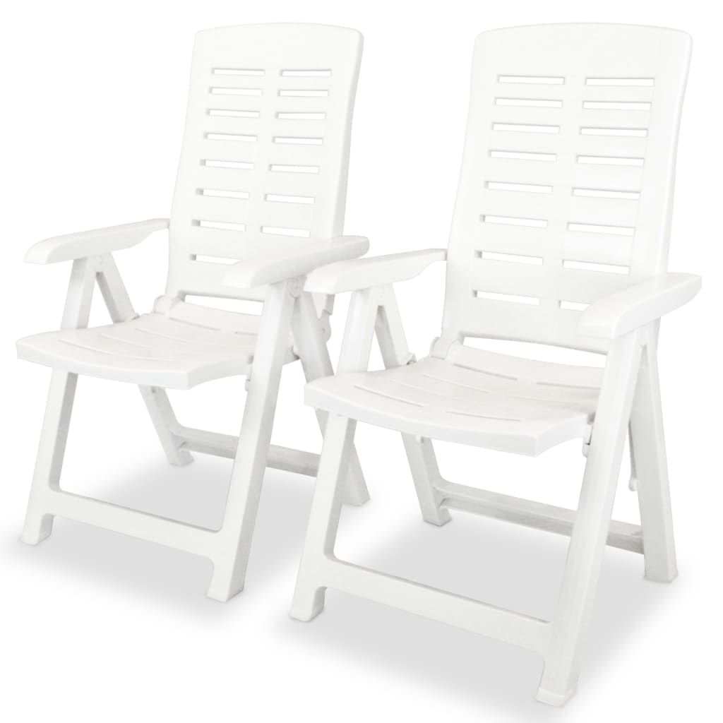 Garden Chair | Set of 2 | White | Plastic | Standard | Foldable