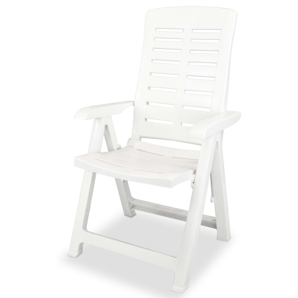 Garden Chair | Set of 2 | White | Plastic | Standard | Foldable