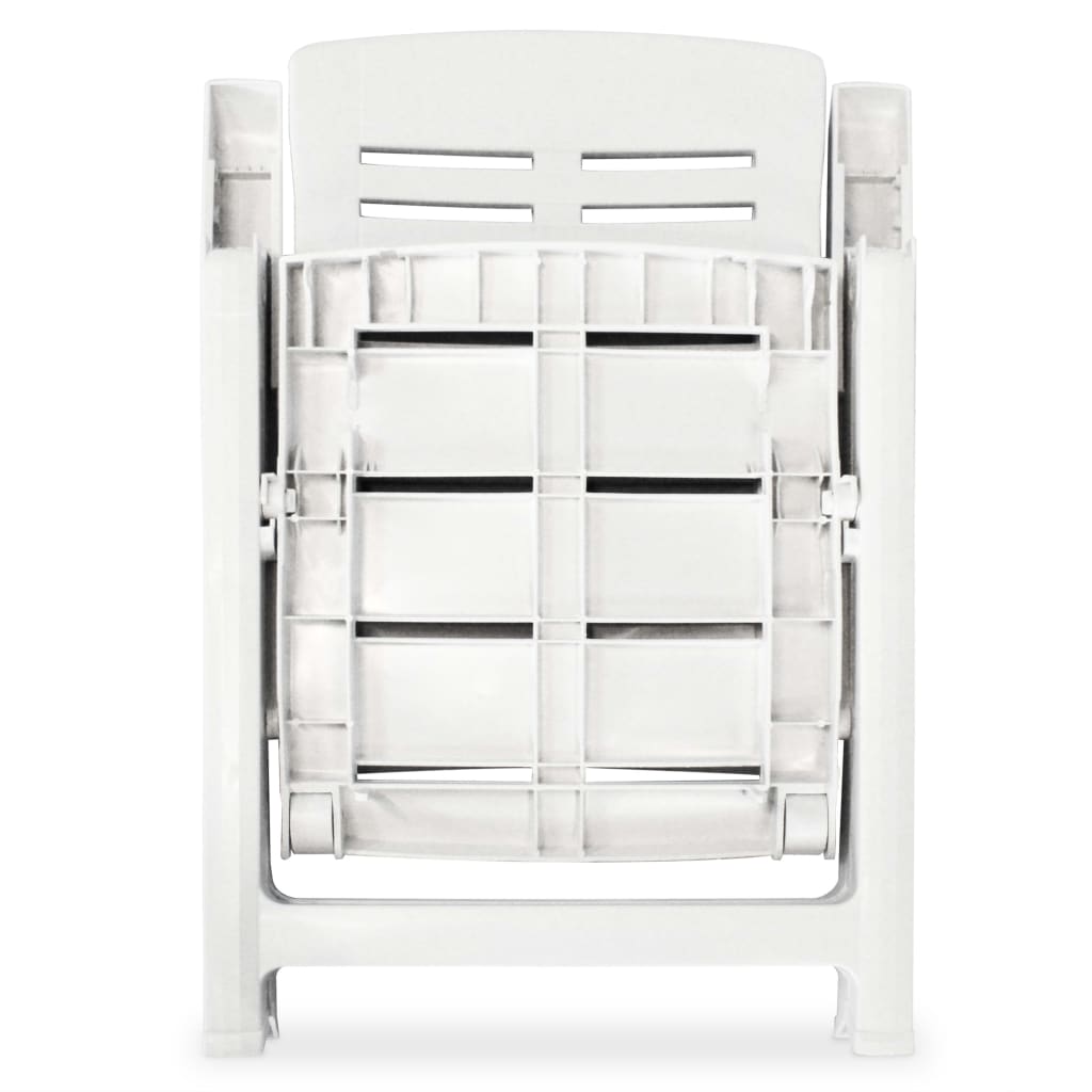 Garden Chair | Set of 2 | White | Plastic | Standard | Foldable