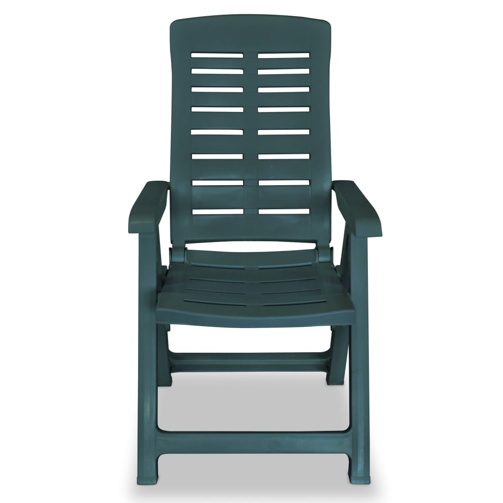 Garden Chair | Set of 2 | Green | Plastic | Standard | Foldable