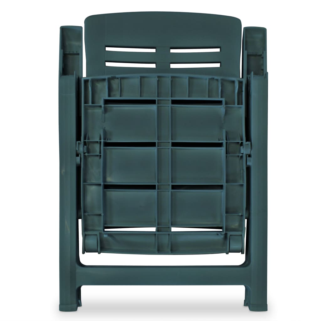 Garden Chair | Set of 2 | Green | Plastic | Standard | Foldable