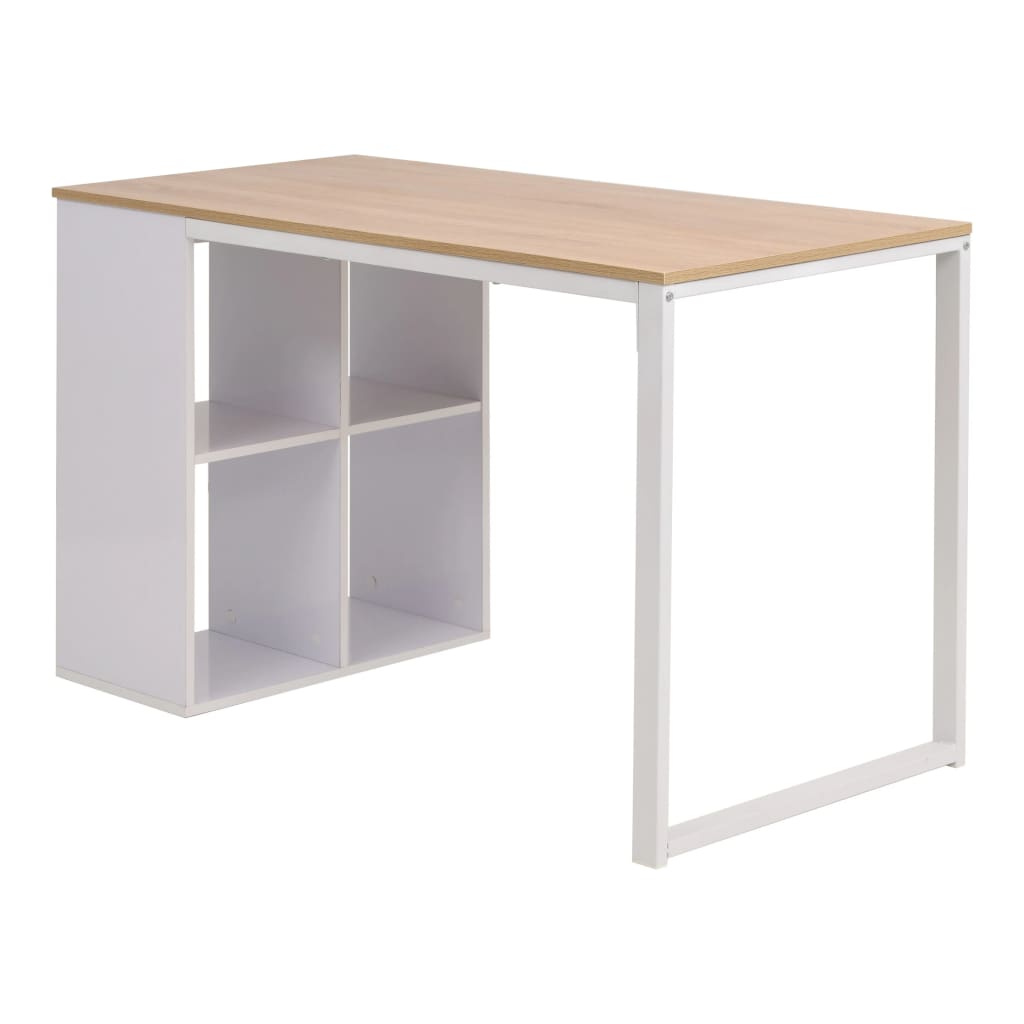 vidaXL Writing Desk 120x60x75 cm Oak and White