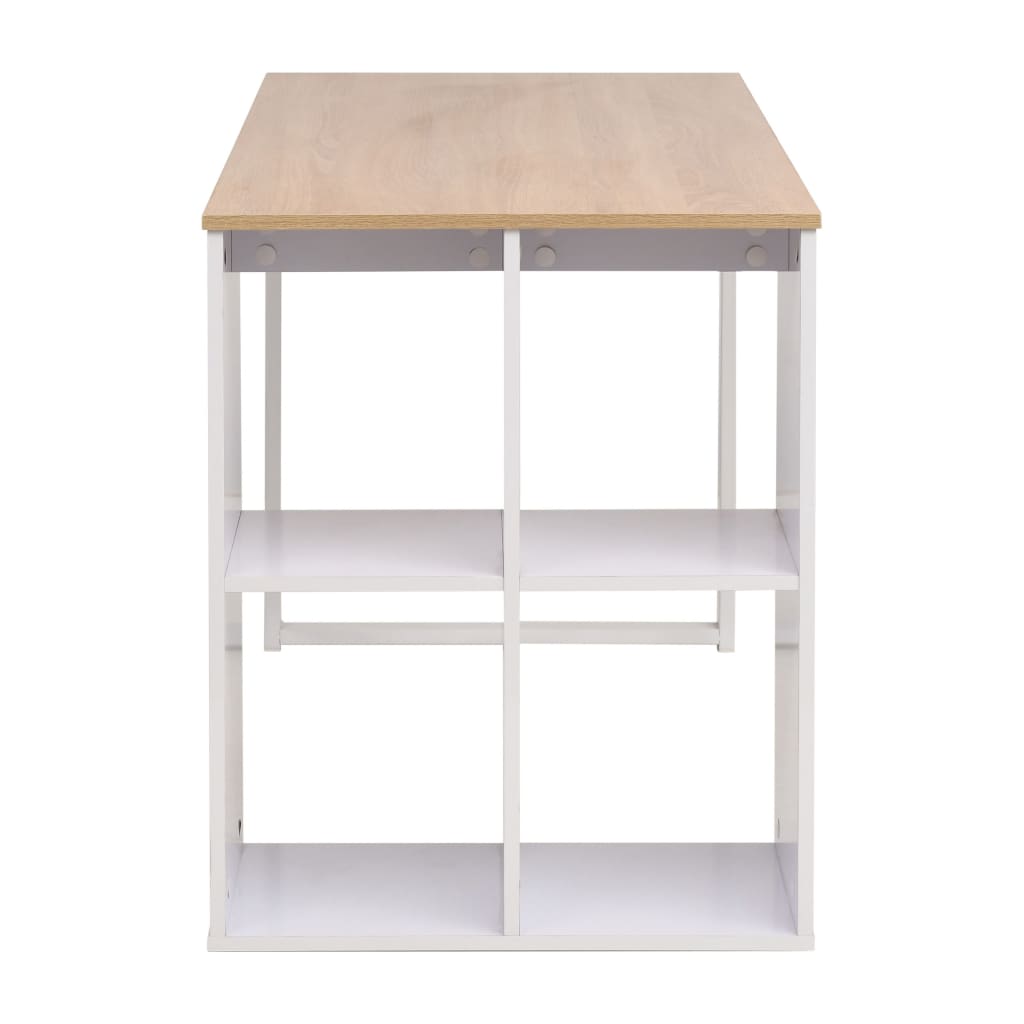 vidaXL Writing Desk 120x60x75 cm Oak and White