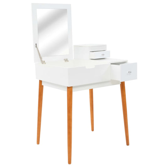 Dressing Table | White and brown | MDF, Glass, Pinewood, Metal | Medium