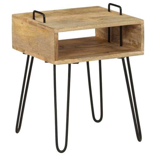 Bedside Table | Natural wood and black