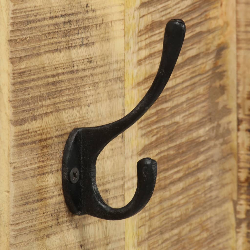 246025 vidaXL Wall-mounted Coat Racks 2 pcs Solid Mango Wood 36x110x3 cm