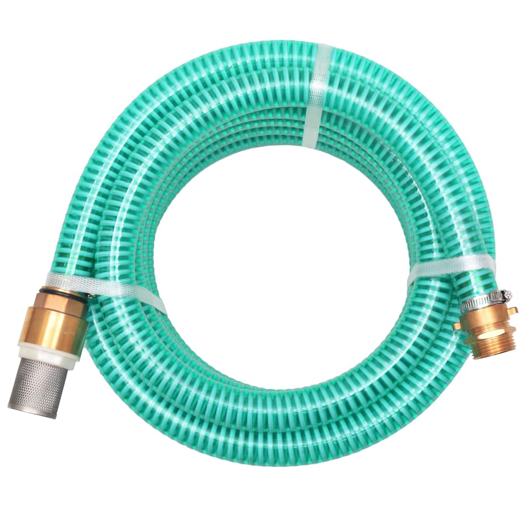 142885 vidaXL Suction Hose with Brass Connectors 7 m 25 mm Green