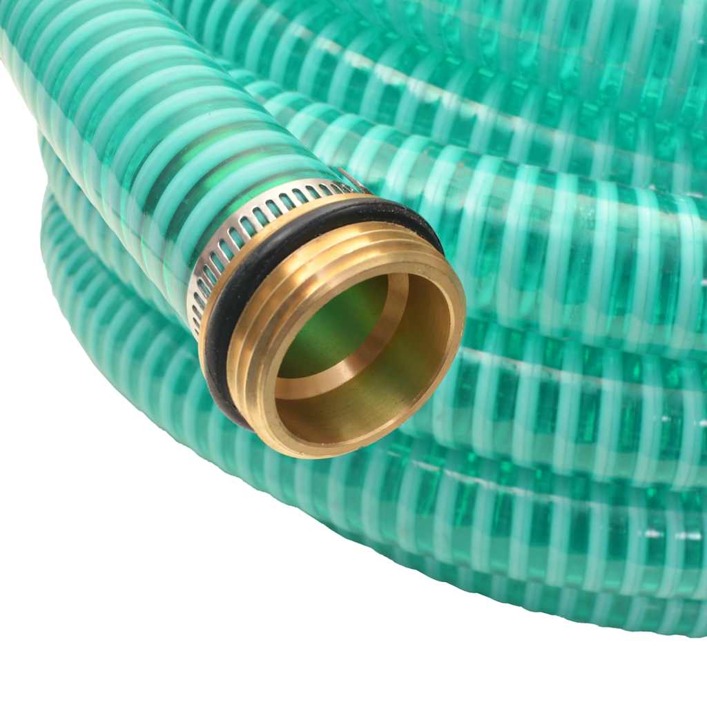 142885 vidaXL Suction Hose with Brass Connectors 7 m 25 mm Green